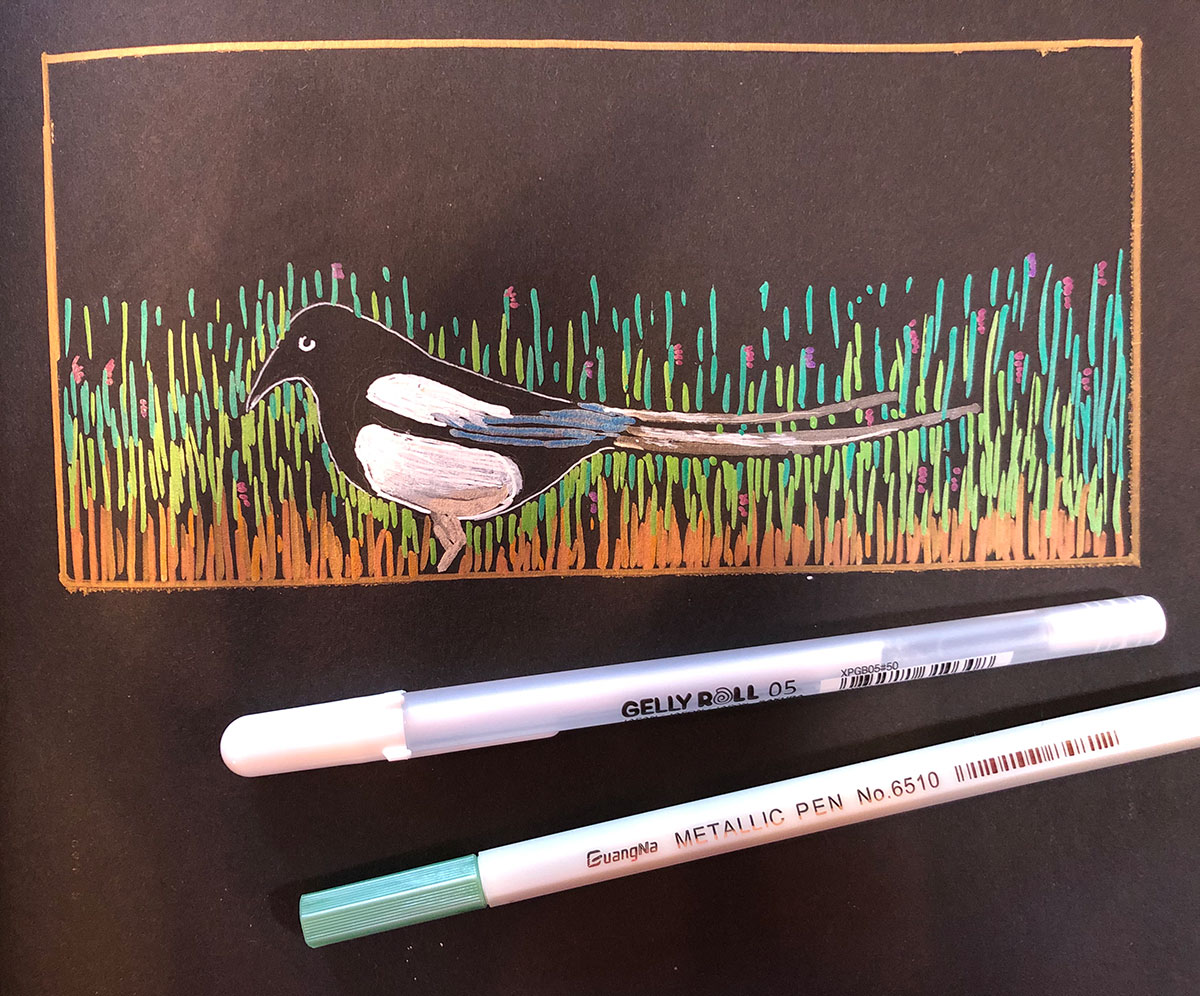 Magpie in the Grass